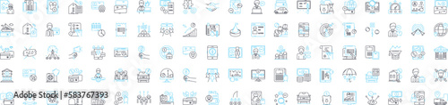 Banking vector line icons set. Banking, finance, savings, investments, deposits, loans, credit illustration outline concept symbols and signs