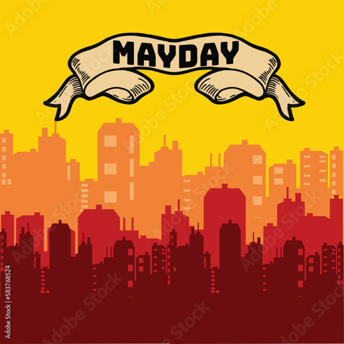Mayday happy labour day crowd worker icon worker vector image