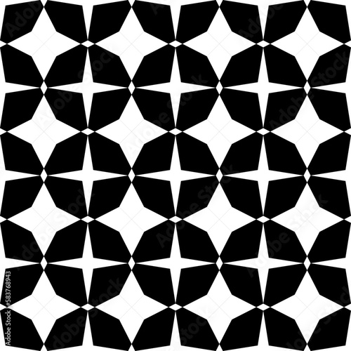 black and white seamless pattern element textile tile hexagon wallpaper background. 
