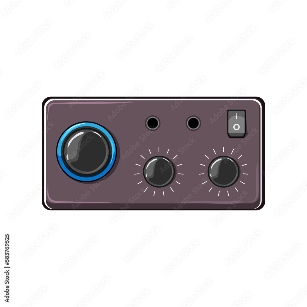 Obraz premium volume digital amplifier cartoon vector illustration