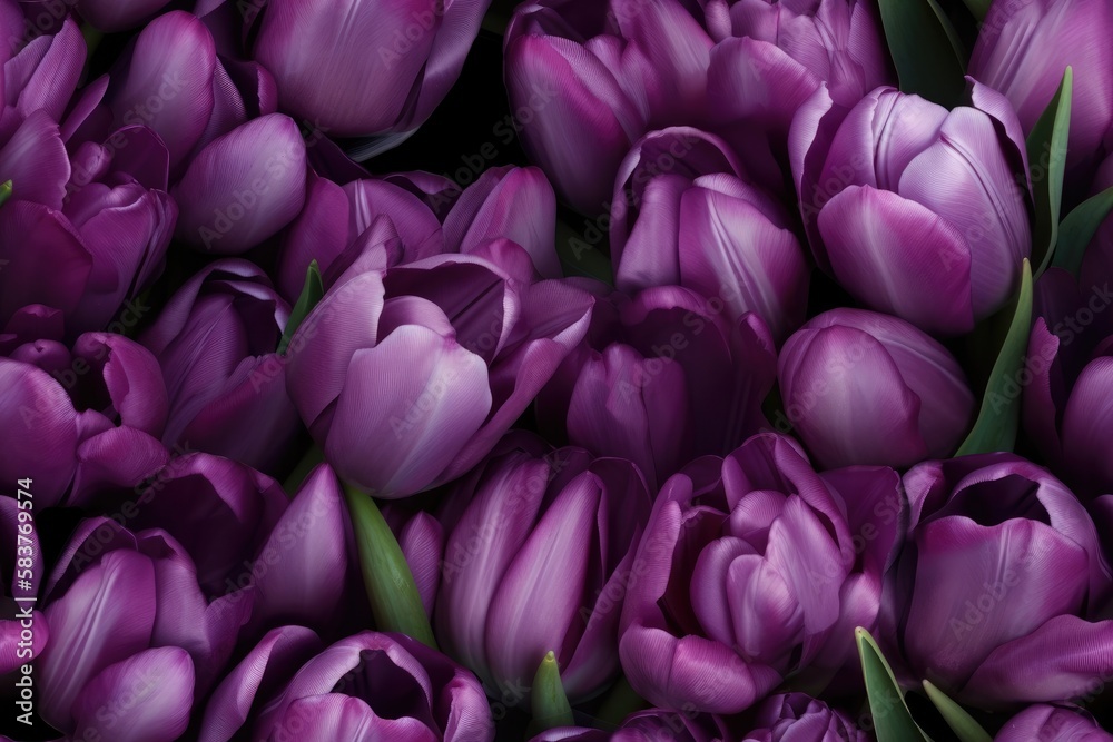 Obraz premium Spring Purple, Blue, Lavender, Tulip Tulips Flower Flowers Seamless Repeating Repeatable Texture Pattern Tiled Tessellation Background Image