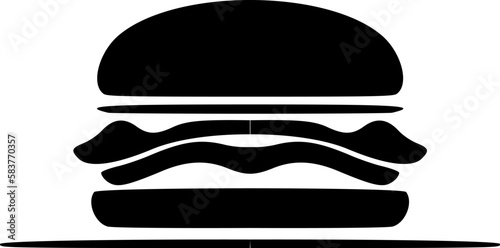Vector logo of black and white burger.