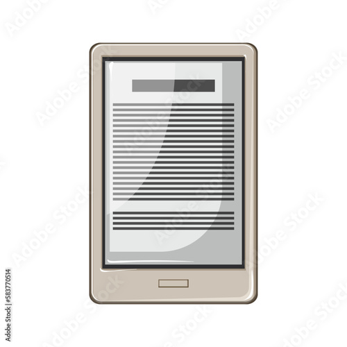 label ebook reader cartoon vector illustration