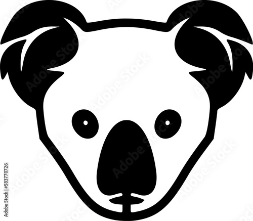 Koala logo with a black and white vector design. photo