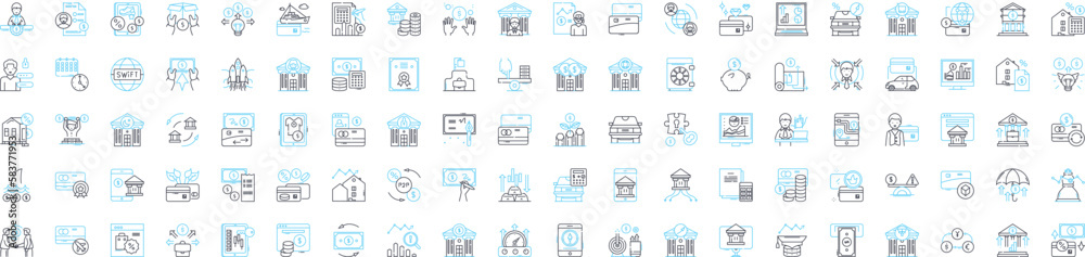 Online banking vector line icons set. Online, Banking, E-banking, Internet, Banking, Digital, Banking illustration outline concept symbols and signs Online banking vector line icons set. Online, Banking, E-banking, Internet, Banking, Digital, Banking illustration outline concept symbols and signs
