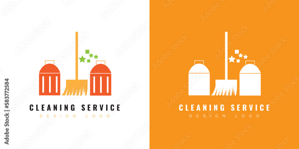 Creative Logo Design Template with Cleaning Concept