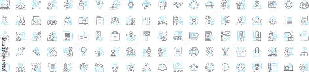 Document management vector line icons set. Document, Management, Organize, Storage, Scan, Records, Paperless illustration outline concept symbols and signs