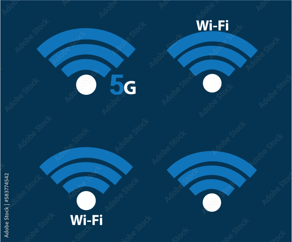 wireless network icons 5G, Wifi, Connection vector wireless network icons 5G, Wifi, Connection vector