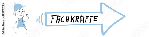 Fachkäfte Text Stift Band Banner suche Mitarbeiter Mangel Pfeil