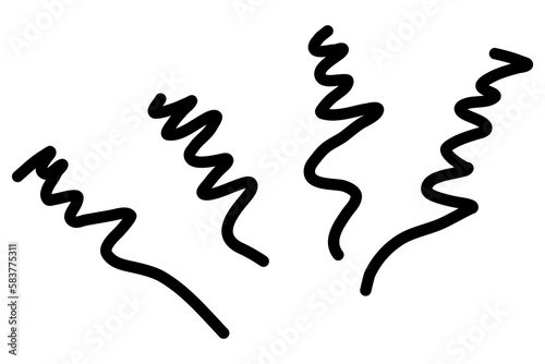 Hand draw doodle, lines showing concentrated lines, awareness, sun rays, surprises. Vector illustration