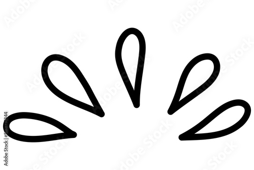 Hand draw doodle, lines showing concentrated lines, awareness, sun rays, surprises. Vector illustration