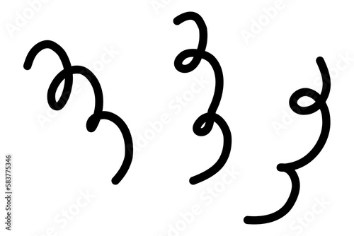 Hand draw doodle, lines showing concentrated lines, awareness, sun rays, surprises. Vector illustration