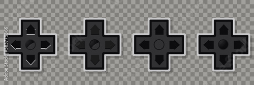 Retro gamepad buttons of classic video gaming from the 80s and 90s. Vector illustration