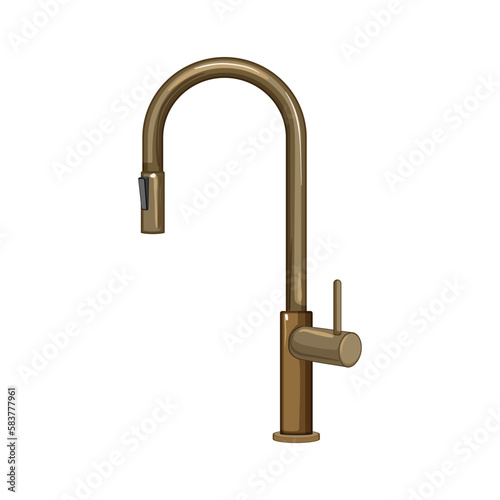 water kitchen faucet cartoon vector illustration