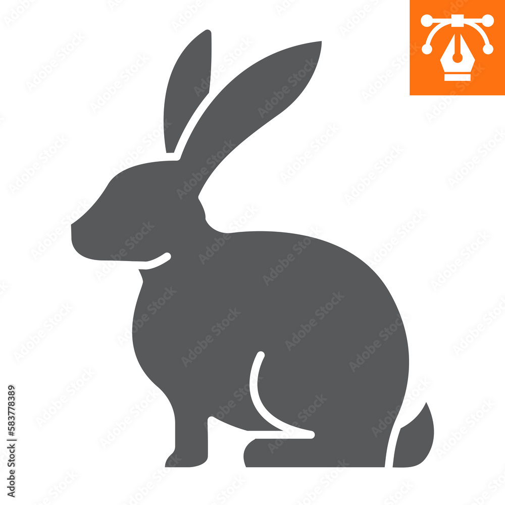 Rabbit solid icon, glyph style icon for web site or mobile app, animals and livestock, bunny vector icon, simple vector illustration, vector graphics with editable strokes. Rabbit solid icon, glyph style icon for web site or mobile app, animals and livestock, bunny vector icon, simple vector illustration, vector graphics with editable strokes.