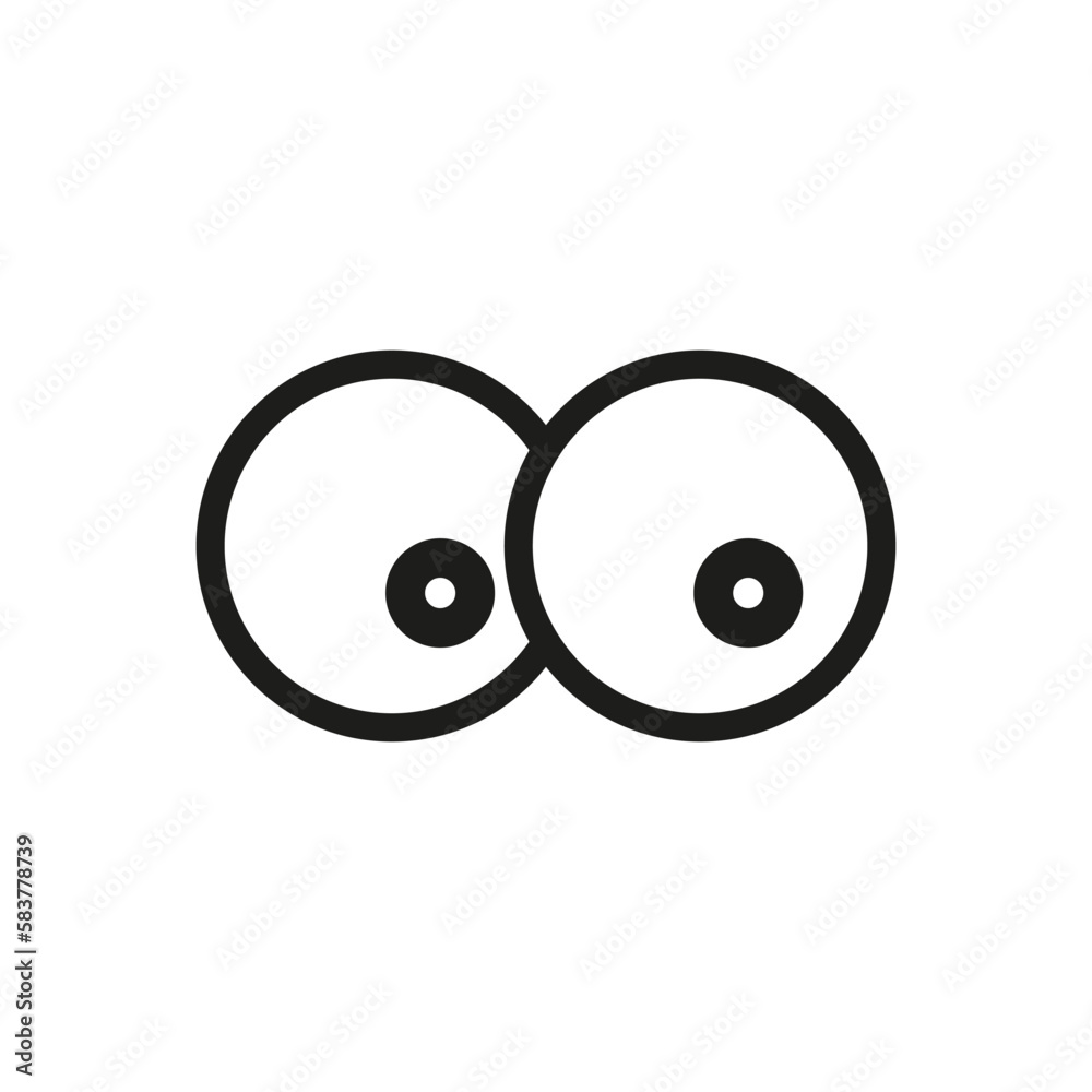 Abstract icon with two cartoon eyes icon. Symbol face. Vector illustration. E Abstract icon with two cartoon eyes icon. Symbol face. Vector illustration. E
