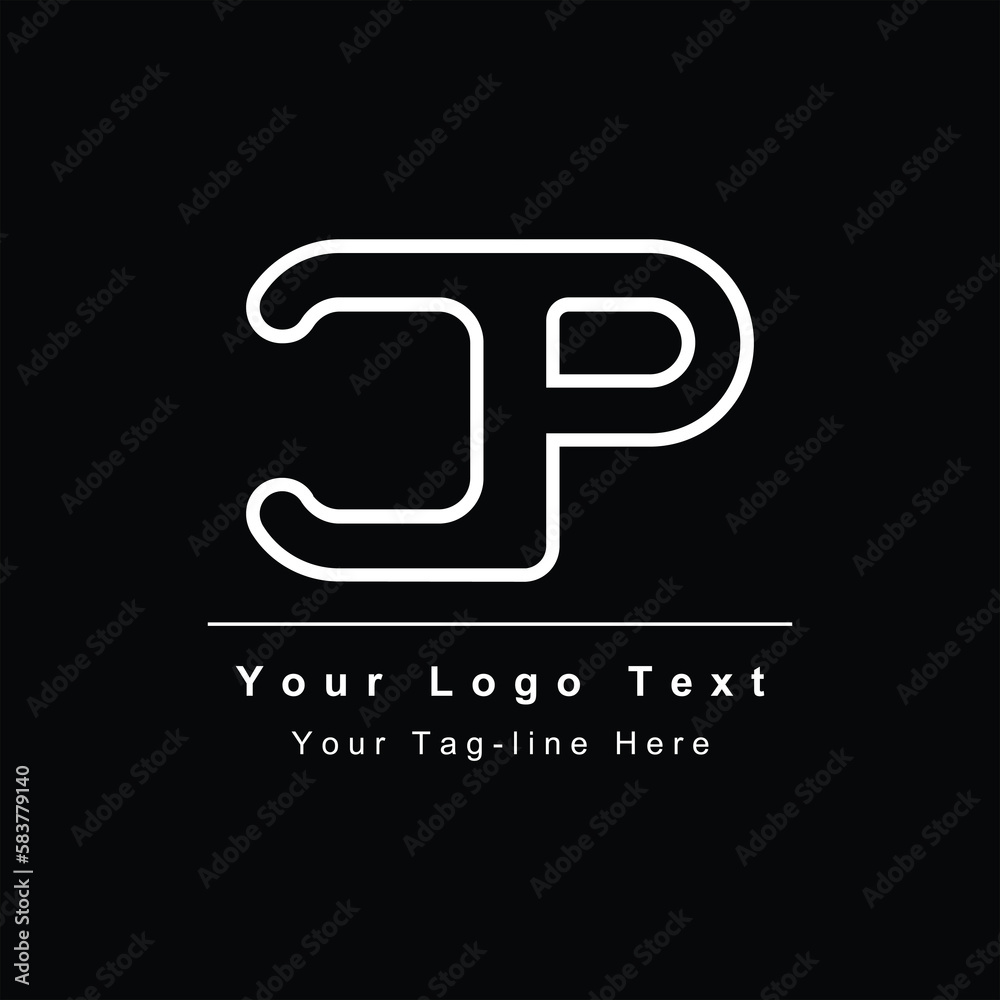 abstract letter CP or PC design logo template abstract letter CP or PC design logo template