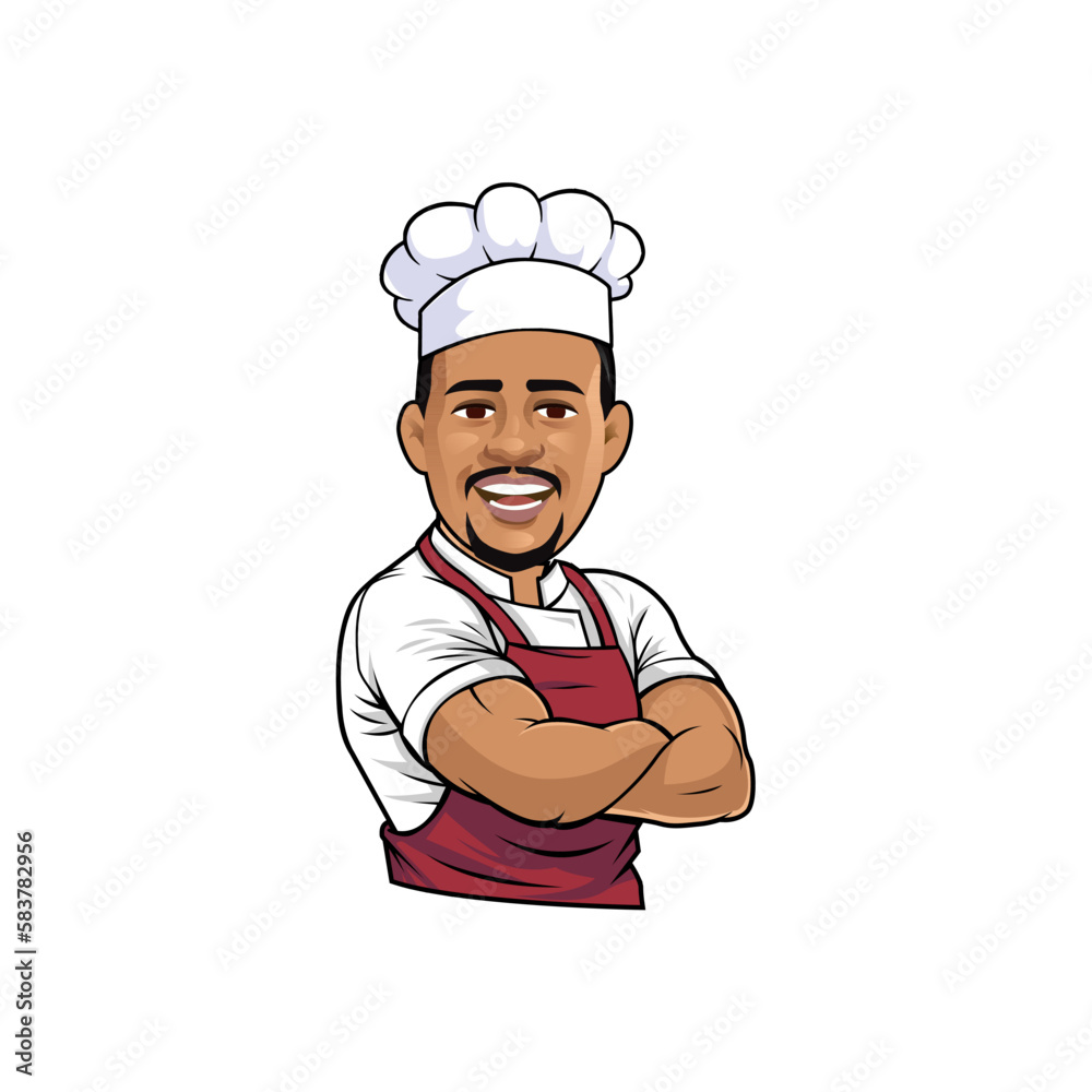 Master Chef Illustration Design Vector Master Chef Illustration Design Vector