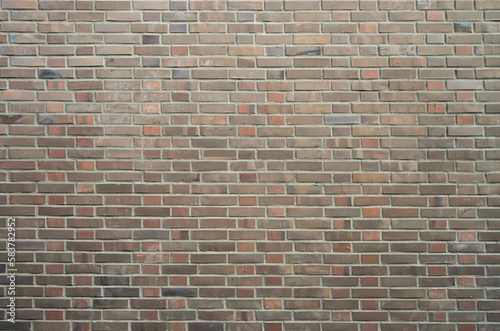 Red-brown brick wall. Template for background and texture. 