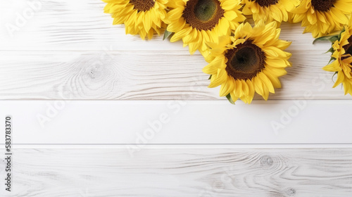 AI art  sunflower picture frame　向日葵のフレーム