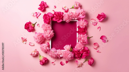 AI art  carnation picture frame カーネーションのフレーム