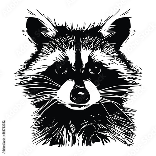 Viking wolf, isolated isolated on white background, vector illustration.