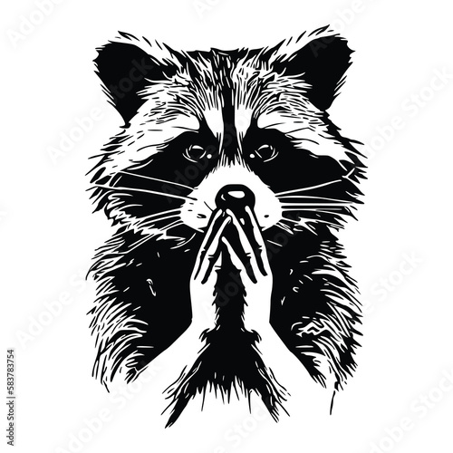 Viking wolf, isolated isolated on white background, vector illustration.