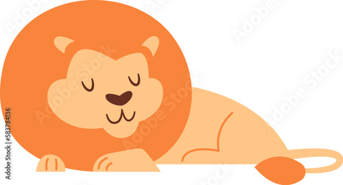Sleeping lion animal