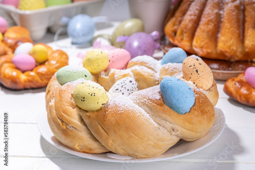 Obraz na plátne Easter wreath bread