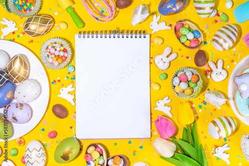High-colored Easter baking background