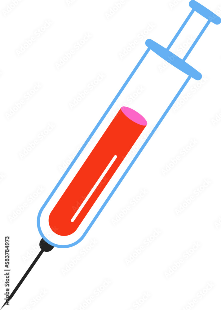 Blood inside syringe