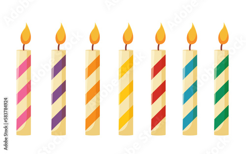 colorful birthday candles illustration 