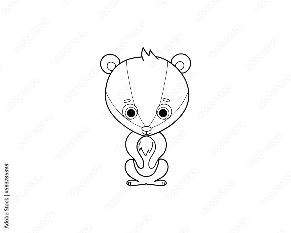 Naklejka premium Badger vector isolated outline icon. Badger animal vector icon. Badger icon