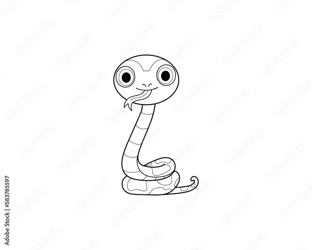 Fototapeta premium Snake vector isolated outline icon. Snake animal vector icon. Snake icon 