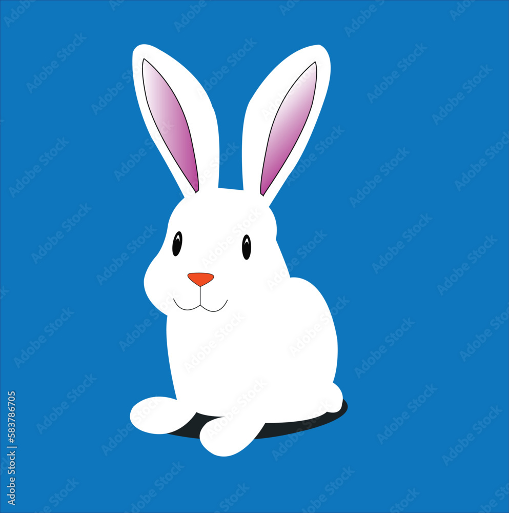 Fototapeta premium white rabbit with a ribbon