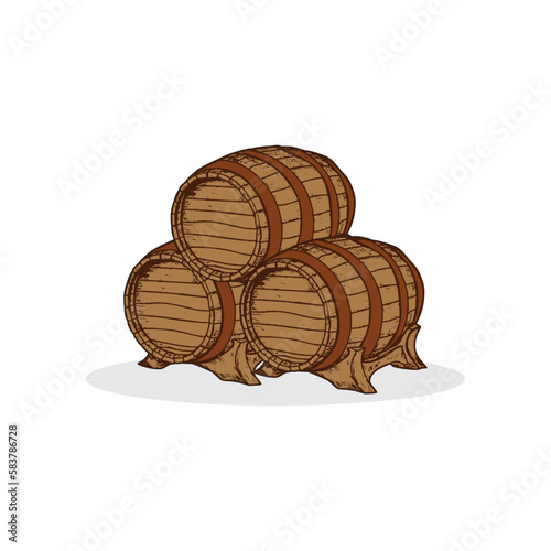 Whisky barrel logo. Single malt whiskey on white background