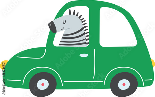 Zebra inside car