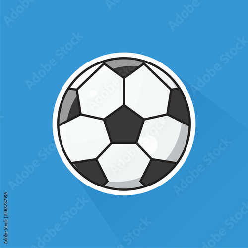 Illustration of Soccer Ball in Flat Design