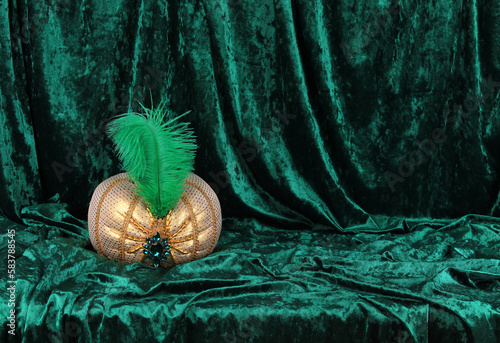 ottoman hat sultan on green velvet