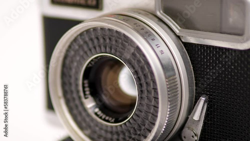 vintage analogic film camera details. Yashica film roll photographic camera. photo