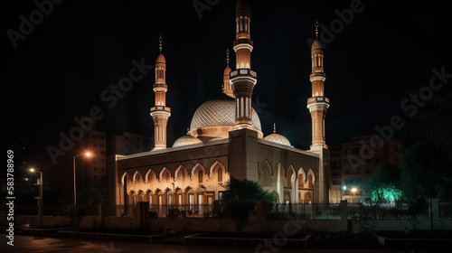 Discover the Radiance of Ramadan. Illuminated Mosques and Spiritual Reflection