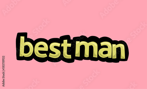 best man writing vector design on a pink background