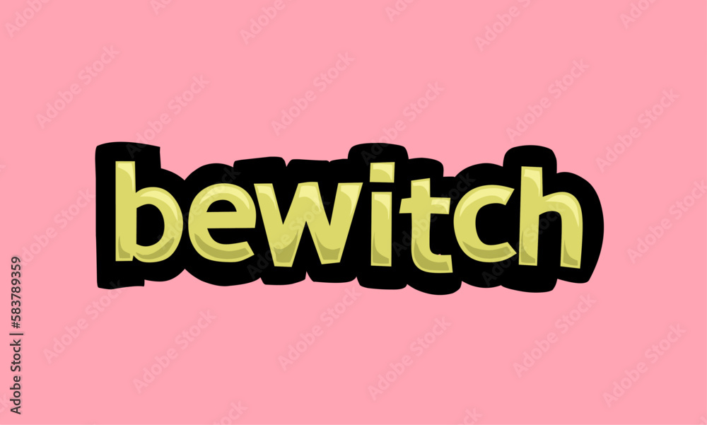 bewitch writing vector design on a pink background bewitch writing vector design on a pink background