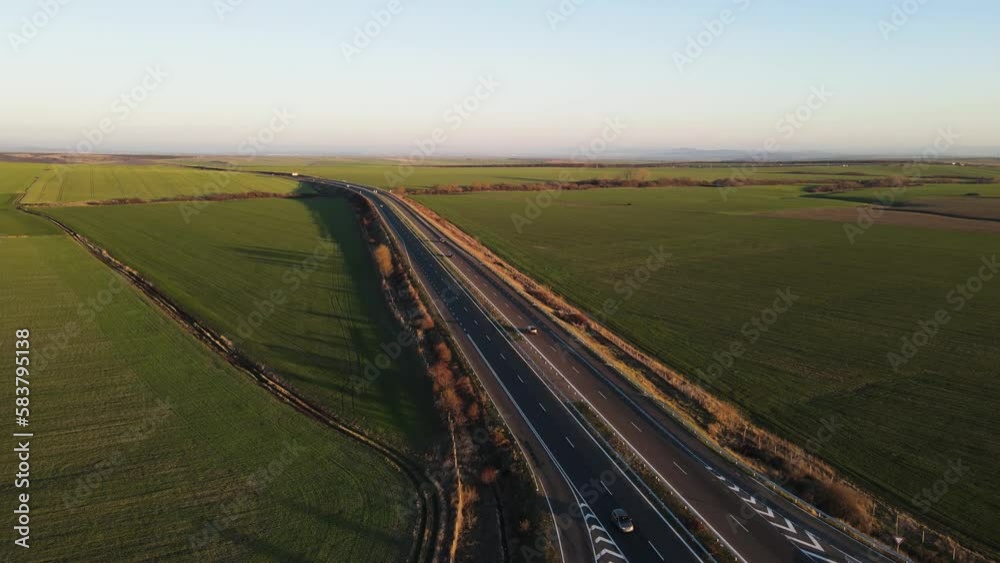 Aerial Sunset view of Rural land near Trakia (A1) motorway, Burgas Region, Bulgaria
Aerial Sunset view of Rural land near Trakia (A1) motorway, Burgas Region, Bulgaria
