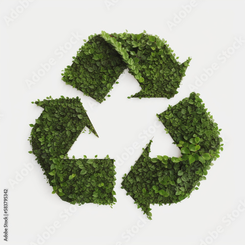 Green recycling icon, symbol on a white background. Eco friendly recycling concept. ai generated