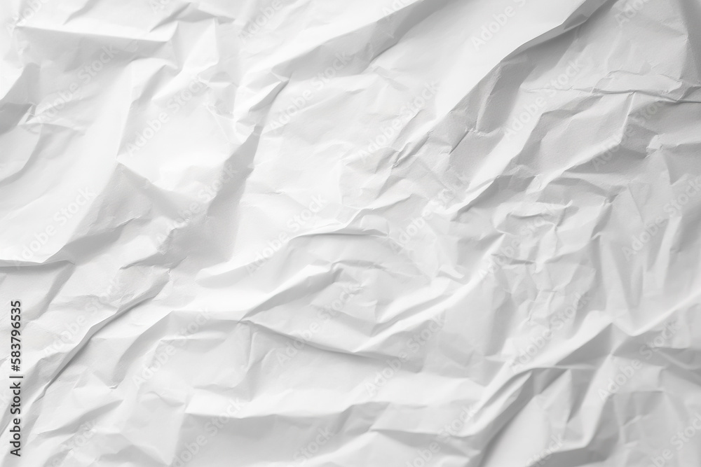 Design space white crumpled paper textured background. Created with Generative AI Technology Design space white crumpled paper textured background. Created with Generative AI Technology