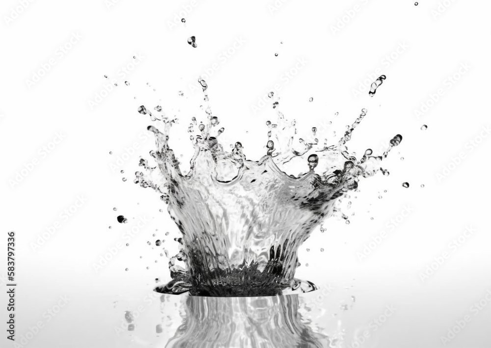 water splash isolated on white. generative ai water splash isolated on white. generative ai