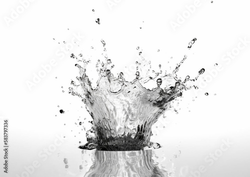 water splash isolated on white. generative ai