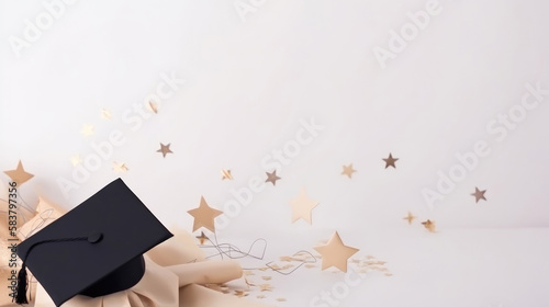 Graduation Celebration Background. Illustration AI Generative.