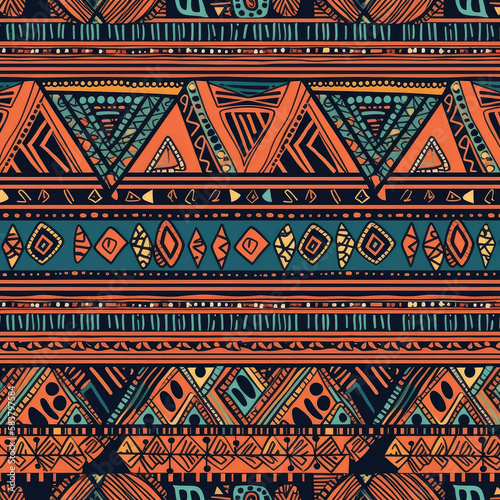 African tribal pattern Illustration AI Generative.